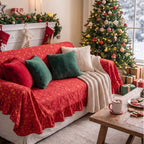Christmas Ruffle Sofa Cover