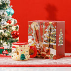Cute Christmas Ceramic Mug with Lid & Spoon