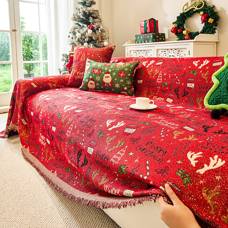Festive Christmas Sofa Throw Cover