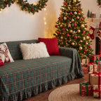 Christmas Ruffle Sofa Cover