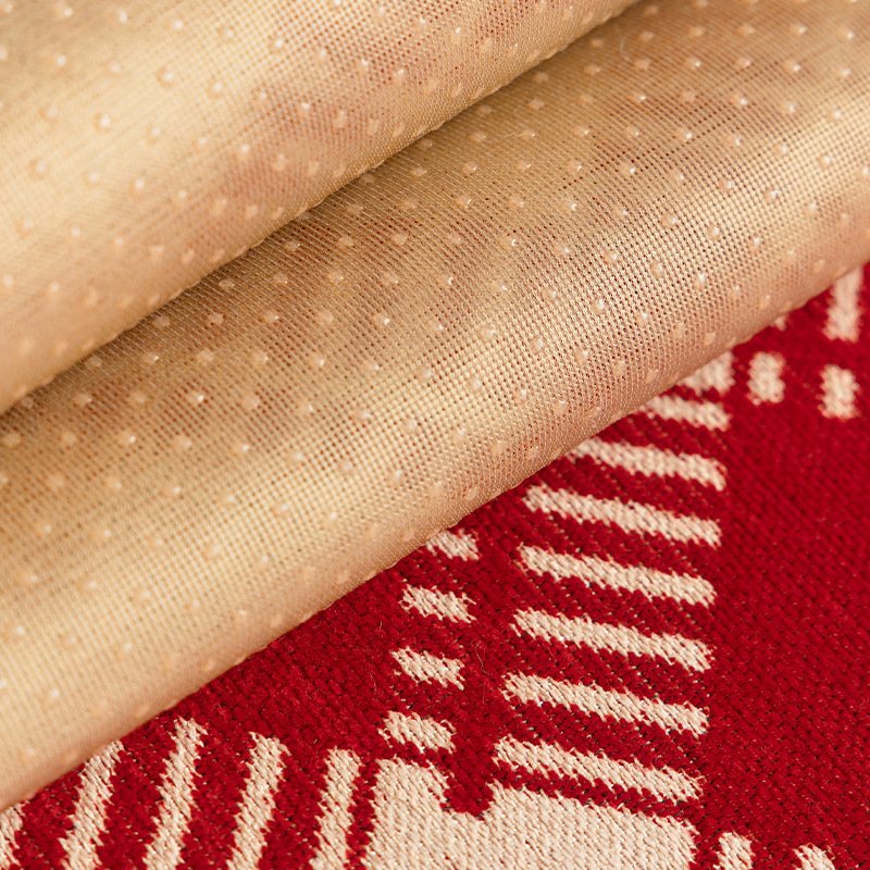 Red Plaid Chenille Sofa Mat