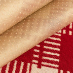 Red Plaid Chenille Sofa Mat