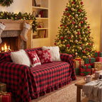 Christmas Ruffle Sofa Cover