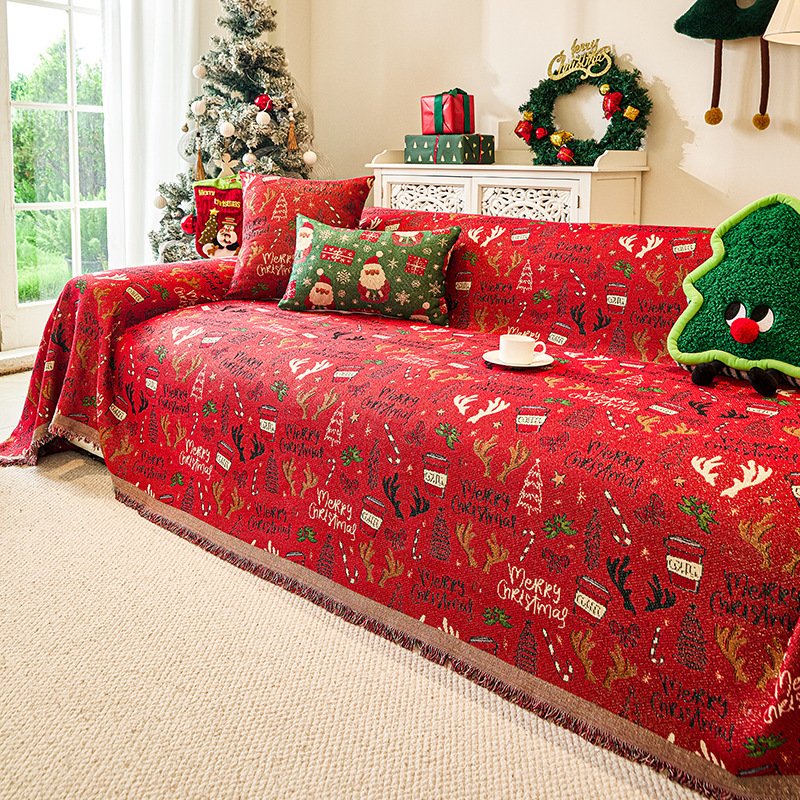Festive Christmas Sofa Throw Cover